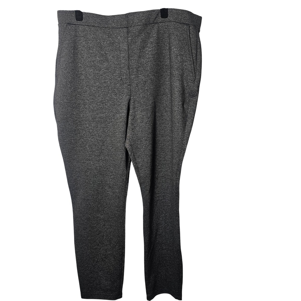 Express Womens Knit Kit Pull On Ankle Pants XL Black White Marl Career NWT